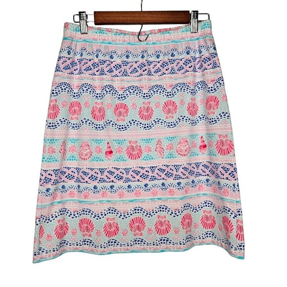 Talbots Size Small Multicolor Floral Shell Pull On Mini Skirt Pink Blue - Picture 1 of 9